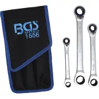 Bgs Spanner, Ratelringsleutelset omkeerbaar "4-in-1" 3-delig.