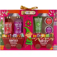 Accentra Badeset SANTA'S WORKSHOP in Geschenkbox, inkl. 150ml Duschgel, 150ml Schaumbad, 60ml Handcreme, 2 x