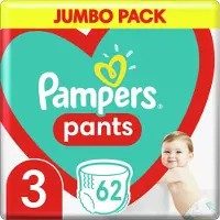 Pampers Hosen Windeln-Hosen, 3 Größe, 62 Windeln, 6kg-11kg
