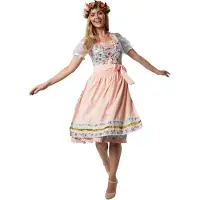 Dressforfun Midi-Dirndl Erding model 2 L - verkleedkleding kostuum halloween verkleden feestkleding carnavalskleding carnaval feestkledij partykleding - 304637