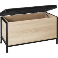 TecTake - Gestoffeerde zitkist Calico industrieel lichtbruin 404639