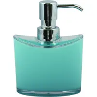 Spirella MSV Zeeppompje/dispenser Aveiro - PS kunststof - lichtblauw/zilver - 11 x 14 cm - 260 ml - Zeeppompjes