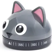 Kikkerland Kookwekker - In een vorm van een kat - 60 minuten timer - Keuken accessoires