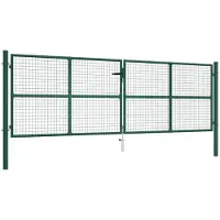 vidaXL Tuinhek van gaas staal 400x125 cm groen