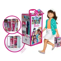 Theo Klein toys Barbie-kledingkoffer - kledingrekken en -legplanken - incl. accessoires- meerkleurig