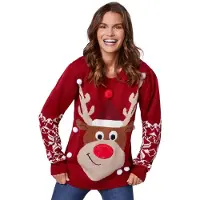 TecTake dressforfun - Kersttrui Rudi Rendier XL - verkleedkleding kostuum halloween verkleden feestkleding carnavalskleding carnaval feestkledij partykleding - 303388