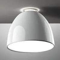 Artemide Design plafondlamp Nur Mini Gloss, dimbaar, wit / opaal, Woon-/ Eetkamer, Aluminium, Design, plafondlamp design