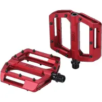 BBB Cycling MTB Pedalen - Enigma - Platformpedalen met Grip Pinnen & Afgedichte Lagers - Mountainbike Fietspedalen - Rood - 100 x 100 mm - BPD-38