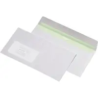 Elepa Briefumschlag Envirelope, DIN lang, weiß mit Fenster links, Haftklebung mit Abdeckstreifen, 75 g-qm (227440)
