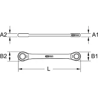 Ks Tools 5034404 503.4404 Dubbele ringsleutel Sleutelbreedte (inch) 5/8 - 9/16