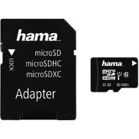 Hama MicroSDHC 32 GB classe 10 UHS-I 80 MB/s + adaptateur/mobile