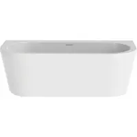 Xenz Charley 180x80x60 half-vrijst. bad glans wit incl. sleuf overloop/afvoer glans wit