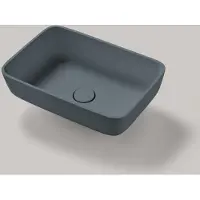 Resigres Lavabo 1301 waskom rechthoekig 50x35cm solid surface antraciet