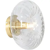 QAZQA Art Deco wandlamp goud met glas - Ayesha