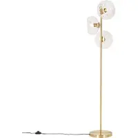 QAZQA Art Deco vloerlamp goud met glas 3-lichts - Ayesha
