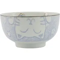Tokyo Design Studio Blauw/Wit Kom - Kawaii Cat - 12.7 x 7cm