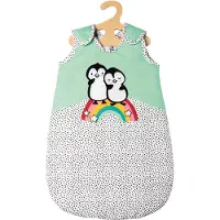 Heless Poppenslaapzak Pinguïn Fluweel Groen/wit Mt 28-35 Cm