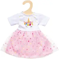 Heless Poppenkleding Jurk Eenhoorn 28-35 Cm Wit/roze 2-delig