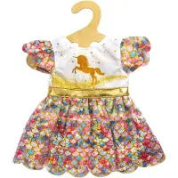 Heless Pu-Glitzerkleid Einhorn Goldy,Gr.28-35cm