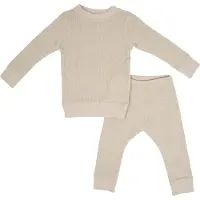 Lodger 2-delige pyjama Ciumbelle Ivory Ecru Jongens/Meisjes Katoen Ronde hals - maat 74