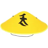 Funny fashion Chinese Aziatische verkleedhoed - geel - vilt - carnaval - Verkleedhoofddeksels