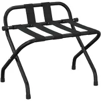 vidaXL Bagagerek met rugleuning - Zwart, 56 x 39 x 52 cm