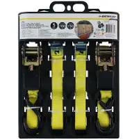 Dunlop Spanband met Ratel - 4 Stuks - 5 M - tot 150 KG - Geel