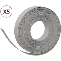 vidaXL Tuinranden 5 st 10 m 10 cm polyetheen grijs