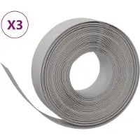 vidaXL Tuinranden 3 st 10 m 15 cm polyetheen grijs