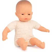 Miniland Babypop Met Stoffen Lijfje - Aziatisch 32Cm - Met Vanillegeur - Waterdicht - 10 Maanden