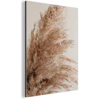 MuchoWow Wanddecoratie Metaal - Aluminium Schilderij Industrieel - Gras - Planten - Natuur - Pampasgras - 120x160 cm - Dibond - Foto op aluminium - Industriële muurdecoratie - Voor de woonkamer/slaapkamer