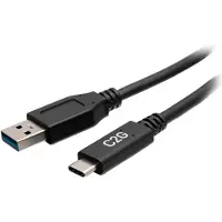 C2G 15 cm USB-C naar USB-A SuperSpeed USB 5Gbps kabel, mannelijk/mannelijk - USB-kabel - USB Type A (mannelijk) naar 24-pins USB-C (mannelijk) - USB 3.2 Gen 1 - 30 V - 3 A - gevormd - zwart