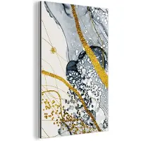 MuchoWow Wanddecoratie Metaal - Aluminium Schilderij Industrieel - Abstract - Goud - Natuur - Kunst - 120x180 cm - Dibond - Foto op aluminium - Industriële muurdecoratie - Voor de woonkamer/slaapkamer