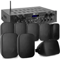 Power Dynamics Geluidsinstallatie met Bluetooth - PV240BT 4-zone stereo versterker audio + 8 BD50B speakers - 5''