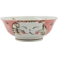 Tokyo Design Studio - Kawaii Fuku Cat Neko Ramenkom - Rood - 1000 ml - Ø 20,7 cm
