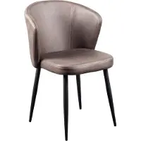 Lina Wave Eetkamerstoel Antraciet - Microfiber