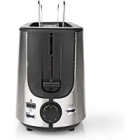 Nedis Broodrooster | Roestvrij Stalen Serie | 2 Sneetjes Brood | 1 Lange sleuf | Bruining niveaus: 6 | Ontdooifunctie | Broodjesrek | Aluminium - KABT310EAL