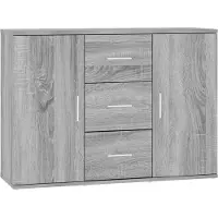 vidaXL Dressoir 91x29,5x65 cm bewerkt hout grijs sonoma eikenkleurig