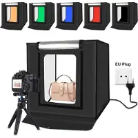 Puluz professionele fotostudio box – 60x60x60cm – 2x LED verlichting – 6 kleuren achtergronden – Draagbaar