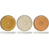 COSY&TRENDY BRISBANE PLAT BORD D25,5CM 3ASS H2.5CM - ORANGE-BROWN-BEIGE - Set van 3