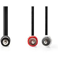 Nedis Stereo-Audiokabel | 3,5 mm Male | 2x RCA Male | Vernikkeld | 1.00 m | Rond | Zwart
