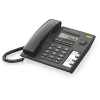 Alcatel T56, Analoog telefoonapparaat, draadloze handset met kabelverbinding, handsfree functie, nummerherkenning, zwart