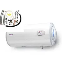 Tesy Bi-Light elektrische warm water boiler 50 L horizontaal met inbegrepen installatieset, muurmontage