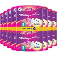 Always Platinum Normal - Maat 1 - Voordeelverpakking 8 x 24 stuks - Maandverband Met Vleugels