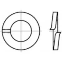 Toolcraft 105751 Veerring Binnendiameter: 10.2 mm DIN 127 Verenstaal Galvanisch verzinkt 1000 stuk(s)