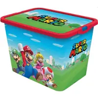Stor Opbergbox Super Mario 23 Liter Groen/blauw/rood
