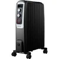 Auronic Elektrische Kachel – Olieradiator Met Thermostaat En Timer – 2000W – Compact En Mobiel – 47,5 x 26 x 67 cm – Zwart