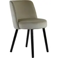 Light & Living Eetkamerstoel 56x47x79 cm ECKLEY velvet glans ivoor-zwart (Taupe, 56x79x47cm)
