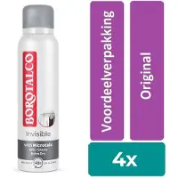 Borotalco Deodorant Spray 150 ml Invisible - Voordeelverpakking 4 stuks