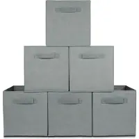 LifeGoods Kast Organizers - 6 Stuks - 20L - Textiel - Grijs